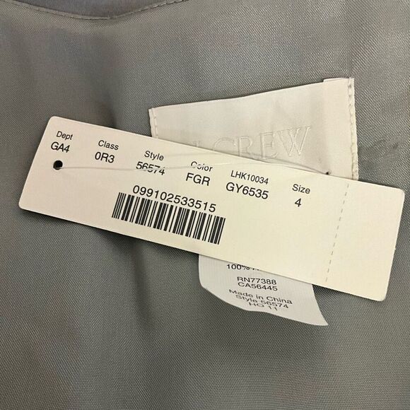 Brand New J. Crew Women’s 4 100% Silk Melanie Knee Length Dress Grey Wrap - Picture 14 of 15